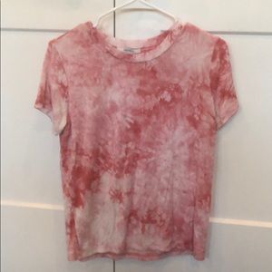 Pink tie dye short sleeve shirt